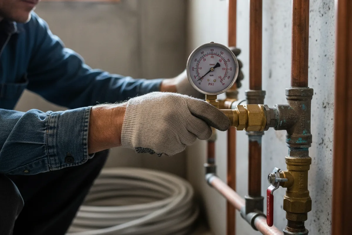 Pressure testing a repaired line during Water Line Repair in Mabton